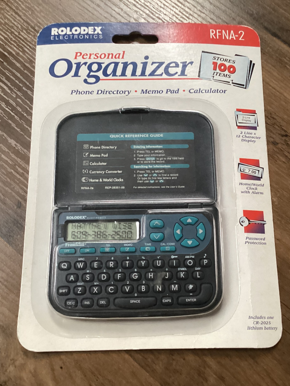 Rolodex Electronics RFNA-2 Personal Organizer NEW